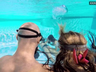 Eva Sasalka and Jason being Watched Underwater while Fucking