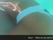 Preview 3 of Jerking off a stranger underwater on a crowded beach HD - Puszi Likorlova
