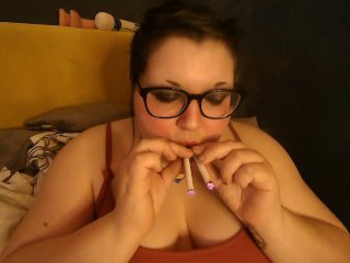 Chubby Hippie Sugar Dandy Smokes Two Cigarettes at Once