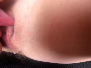 Preview 4 of PUSSY EATING CLOSE UP, fucking her pussy with my tongue, and lick clit