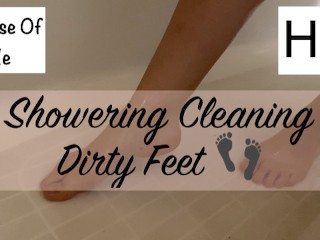 Cleaning Dirty Feet off in the Shower (footfetish) - Glimpseofme