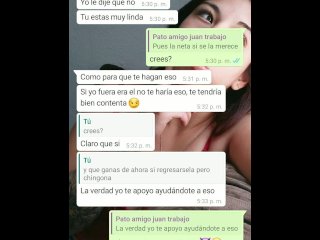 chupando verga y leche del amigo chapulín de mi esposo, me llena la cara de semen