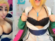 Preview 2 of Hot and sexy tsunade cosplay from naruto jerk off instructions JOI, this video will turn you on!!!!