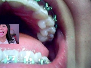 latina, tongue, teeth, saliva