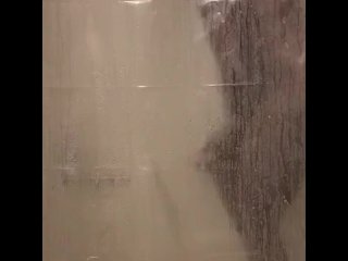 Hot Shower. Peaking_on Me Showering Through My Sheer Curtains.