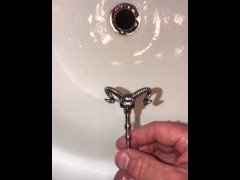 Testing Out My New Gothic Hollow Urethral Sounding Rod Pissing Through It For The First Time Ever
