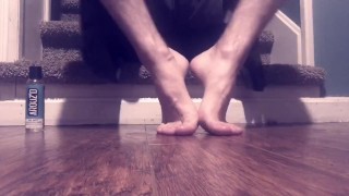 Rubbing feet with oil, the angles!! 