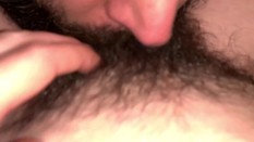 Eating hairy pussy