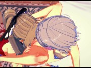 Preview 6 of Isuzu Sento and Muse lick each other's pussies on the bed - Amagi Brilliant Park Hentai.