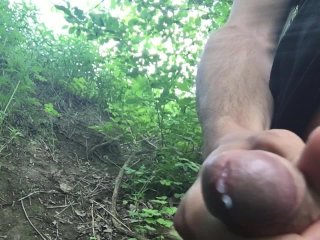 Amateur Guy Is_Jerking Off And Milking Dick In The Woods/ Huge_Cumshot