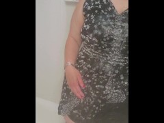 Curvy BBW Professional Wetlook pt 1. Heels stockings garters-pov- MILF Silk Dress Shower Clothed vid