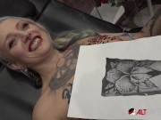 Preview 4 of River Dawn Ink sucks cock after her new pussy tattoo