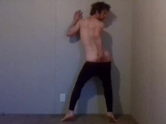 Trying clothes on dressing and undressing - Black Jeggings part 7