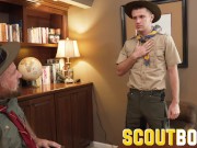 Preview 2 of ScoutBoys - Scoutmaster helps new horny scout earn fingering badge