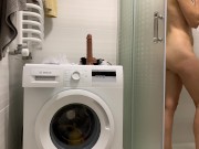 Preview 6 of YOUNG BEAUTY TRAINS HER SWEET PUSSY WITH A DILDO. Masturbating and cumming in the shower