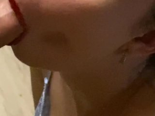 Compilation - Our Homemade Blowjob - Cumshot in_the Mouth and on the_Tits. Amateur_Couple