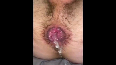 Destroyed hole - pushing out cum