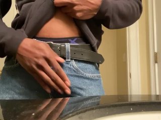 Straight Jock Nut in Roommates Bathroom