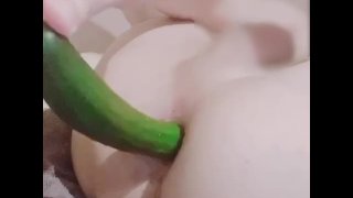 Handsome College Student Puts A Cucumber In His Anus. Perverted Ananny #2