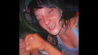 Выстрел спермой в конце скейтбордисткиМалышка Соник цветет лицом от Lil Step Brothers First Reality Car BJ