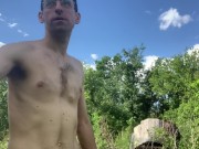 Preview 5 of Risky Public Nude Hike (Leave My Clothes Back) + Cumshot On Street