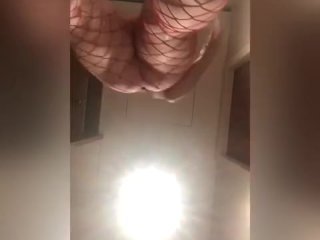 Slut dancing in fishnets