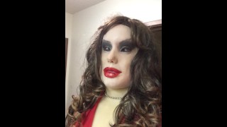 Legginsy Angeliny Trans Crossdress Kobieca Maska ​​Maska ​​Wysokie Obcasy Transformacja Feminizacja