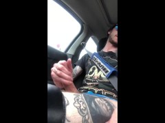 A long drive home turns into a jerk off session