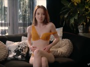Preview 3 of Redhead Lottie Magne teases with her all natural petite body