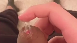 Large Amount Of Precum And Uncut Dick