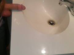 Toilet was full, so, pissed in the sink