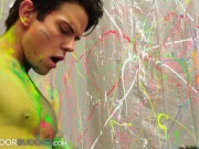 Preview 4 of Muscular Guys Splash Paint, Before Flip Fucking - NextDoorBuddies