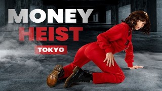 In MONEY HEIST VR Porn Parody Izzy Lush As TOKYO Uses Pussy To Free Herself