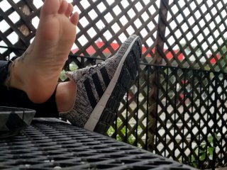 public, fetish, toes, wrinkled soles