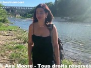 Preview 6 of Ava Moore - Exhibition and hard fuck outdoors at the Pont du Gard - Final facial cumshot