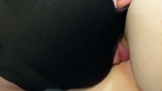 My boyfriend licks my anus with passion! See how he likes my little ass