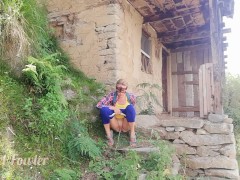 Urban Fitness girl pissing outside in Village, risky to be caught - Angel Fowler 