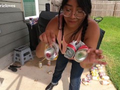 Milf tits bounce and g string butt crack tease in jeans youtuber hard fat nipples