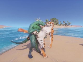 WildLife /Scaly Furry Porn Dragon_with Tiger Girl