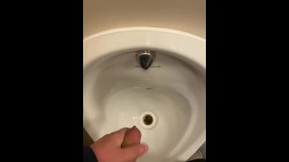 Wanking in public hotel toilets  with big cumshot 
