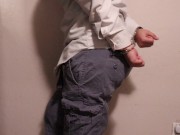 Preview 1 of Desperate and handcuffed guy wets his pants