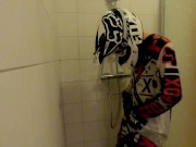 Preview 4 of 18 years Old boy take a shower in MX gear and jerk off