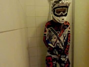 Preview 5 of 18 years Old boy take a shower in MX gear and jerk off