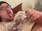 Preview 6 of Tongue Out Self Facial, Big Cumshot!