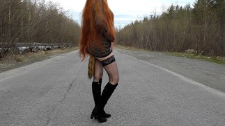 Spring walk with a fox tail in the ass