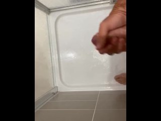 Morning cock play in the shower