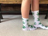 SEXY GIRL SHOWS 420 SOCK FOOT FETISH AND SMOKING HOT FEET