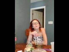 Eating food fetish petite demon