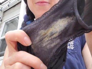 dirty panties, squirt, yellow piss, covid mask