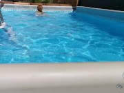 Preview 3 of I Spy the Neighbor of Big Tits in Pool and We Fuck without her Parents Catching Us 🔹 My Blue Apple